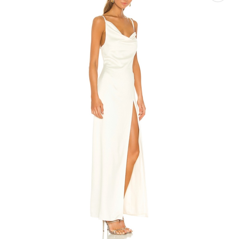 Revolve Camila Coelho Reyna Maxi Dress in Pearl White